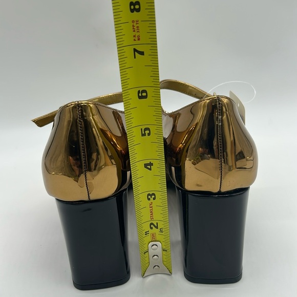 2526- Worthington Larcie Gold & Black Mary Jane Block Heels Size 7M NWT - Picture 6 of 11